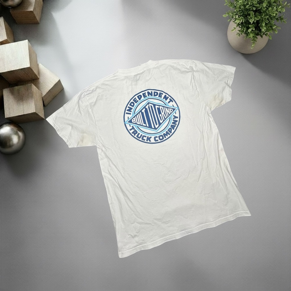 Independent Truck Company Built to Grind Graphic T-Shirt White Large Y2K Skater